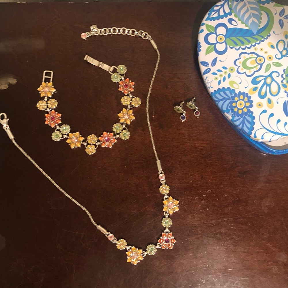 Brighton necklace, bracelet and earrings.